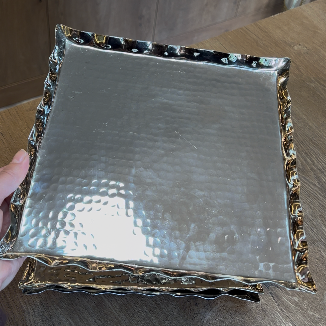 Bakır Ayaklı Kare Sunumluk