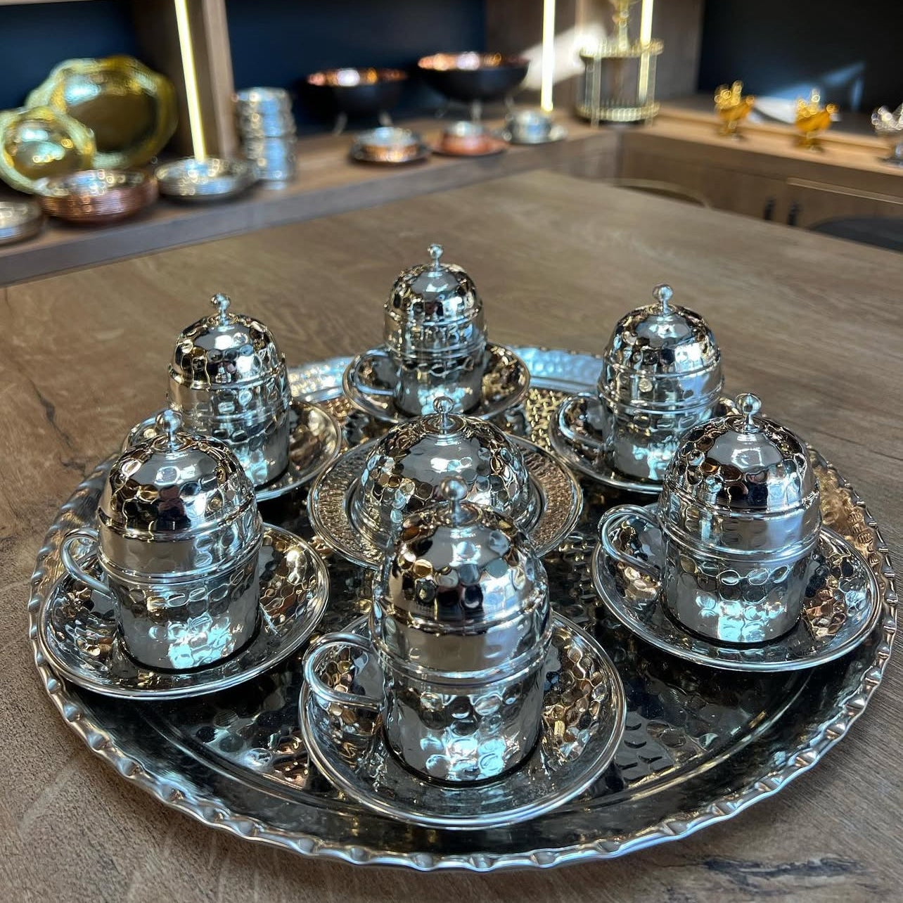 Bakır Altılı Fincan Takımı