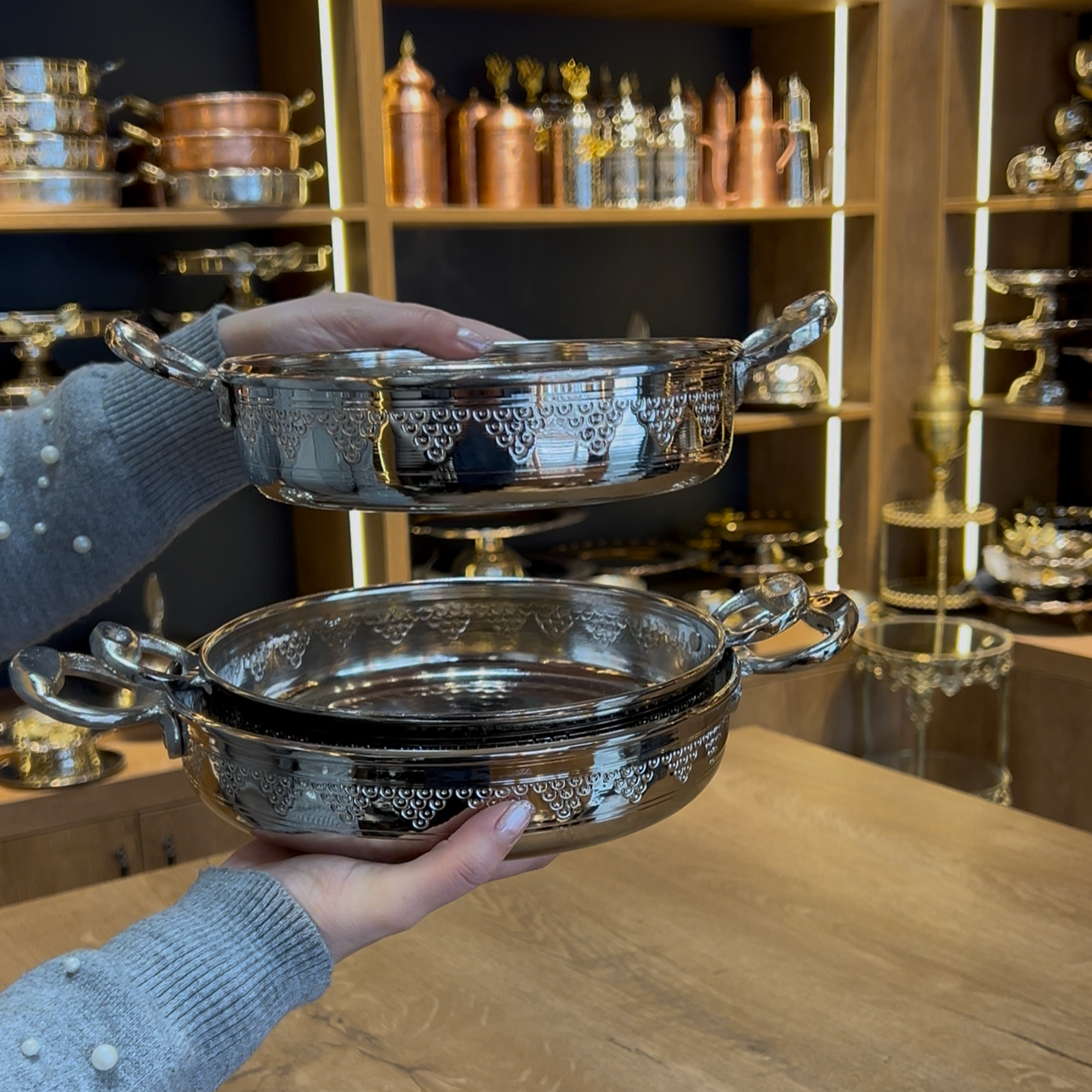 Bakır Ağır Üçlü Sahan Set