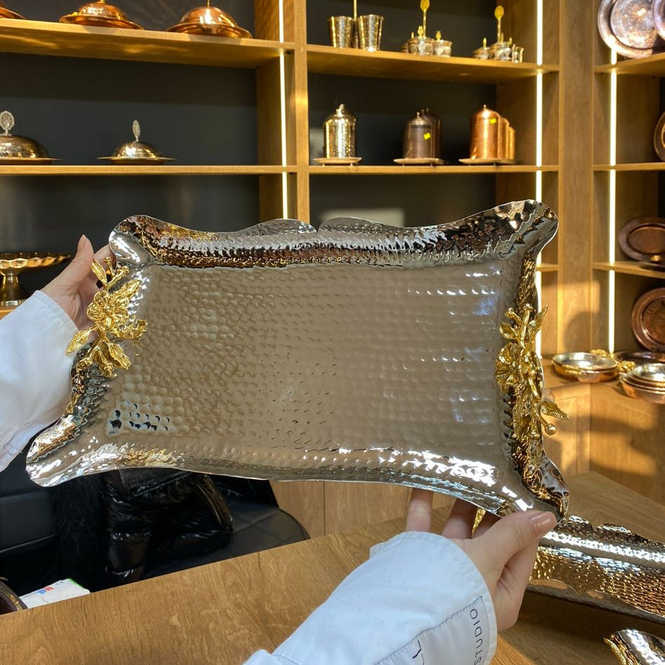 Bakır Japon Güllü Sunumluk