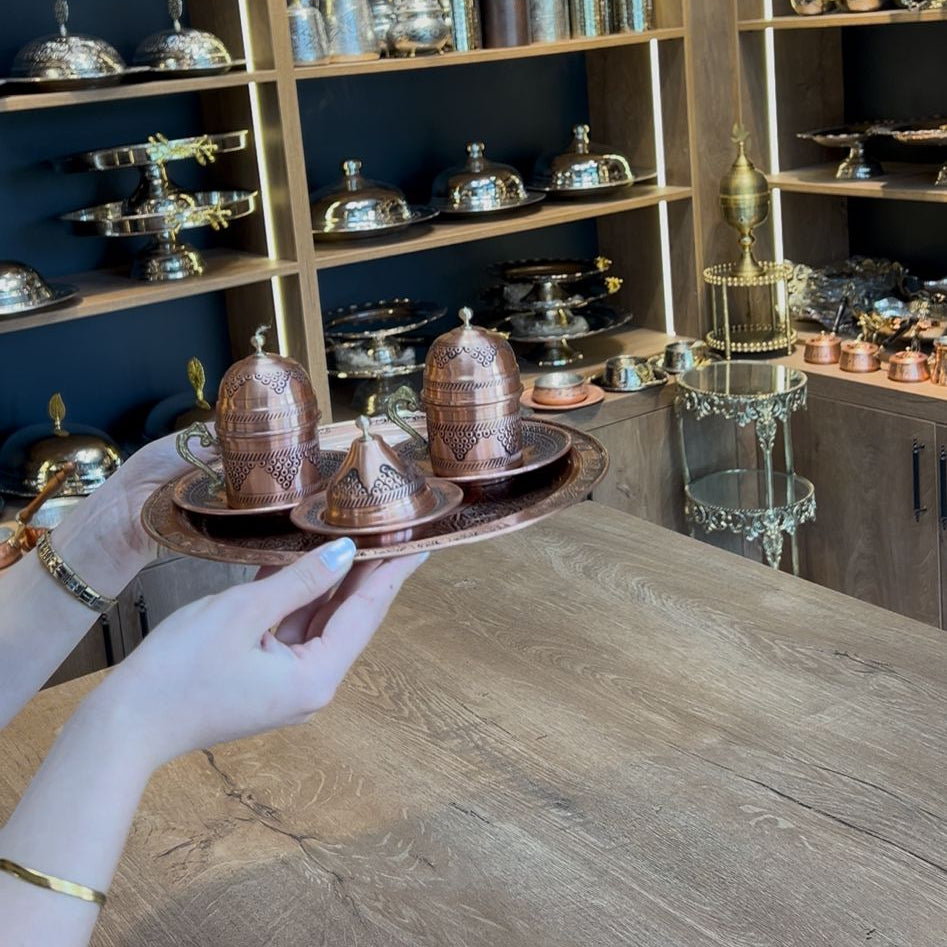 İşçilikli Bakır Fincan Takımı
